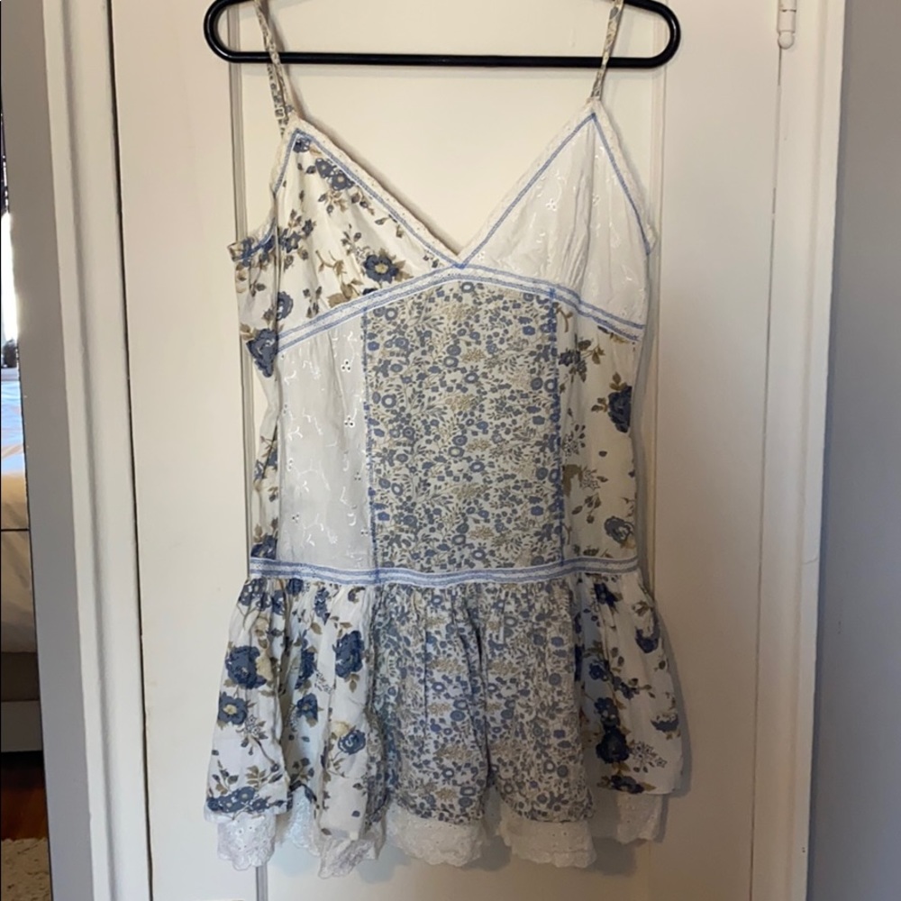 Blue and white dress
